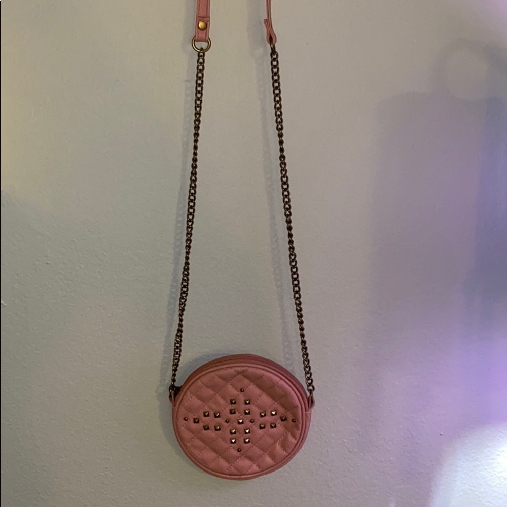 Pink studded purse